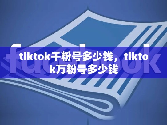 tiktok千粉号多少钱，tiktok万粉号多少钱