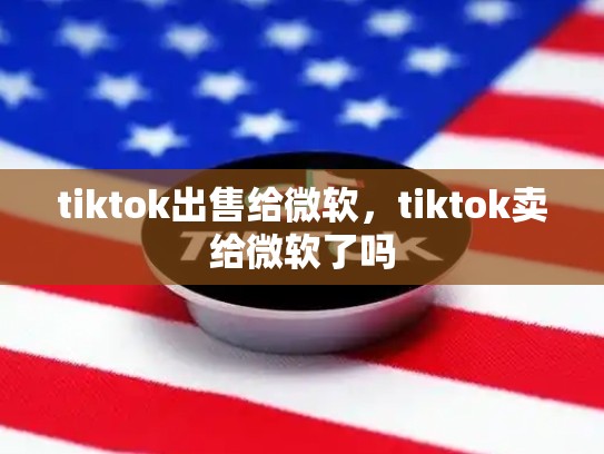 tiktok出售给微软，tiktok卖给微软了吗