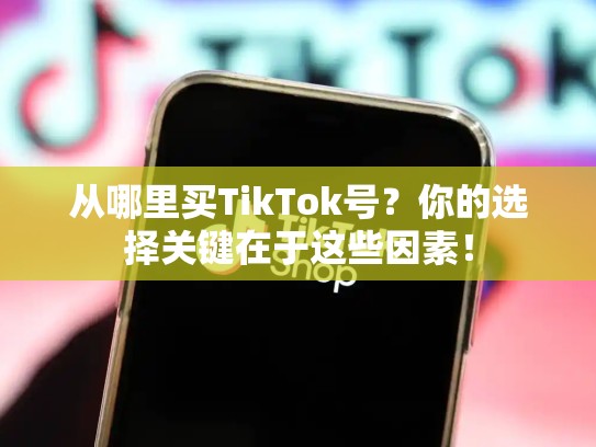 从哪里买TikTok号？你的选择关键在于这些因素！