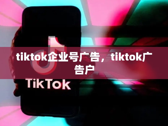 tiktok企业号广告，tiktok广告户